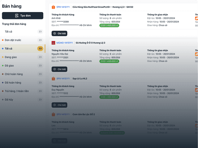 Product management interface