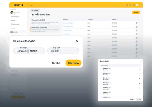Sales report interface